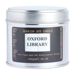 Oxford Library Scented Candle - Cozy Bookish For Reader Gift - Aged Oak, Leather & Worn Pages Scent 180Ml Amber Jar - thumbnail 4