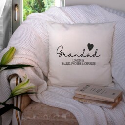 Grandad, Grandpa, Grampy Cushion ~ Loved By Personalised Pillow Including Infill Father's Day Gift For Him Christmas - thumbnail 1