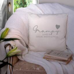 Grandad, Grandpa, Grampy Cushion ~ Loved By Personalised Pillow Including Infill Father's Day Gift For Him Christmas - thumbnail 2