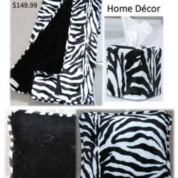 Zebra Home Decor, Black & White, Velvet Blanket, Safari Jungle Theme Throw Wedding Couple Gift - thumbnail 2