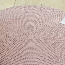 Crochet Modern Dusty Rose Rug/ Nursery Room Rugs/ Area Carpet Round - thumbnail 3