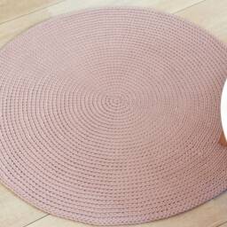 Crochet Modern Dusty Rose Rug/ Nursery Room Rugs/ Area Carpet Round - thumbnail 2