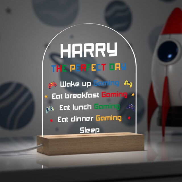 Personalised Gaming Led Desk Table Lamp Night Light, Gifts, Lover, Gamer Gift, Teenage Boy Room, Birthday Gifts For Boys - image 1