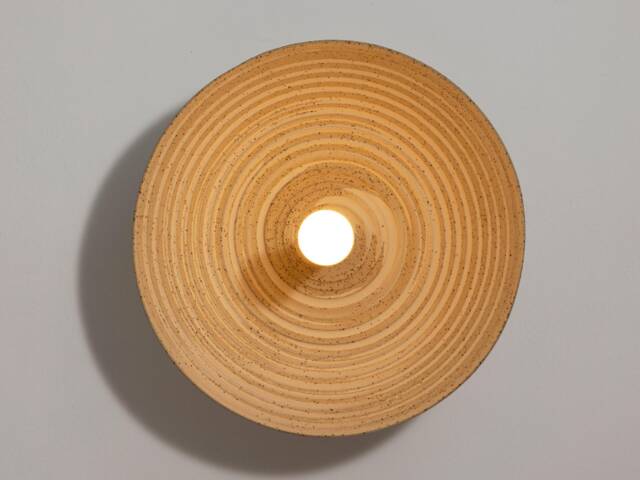 Flush Ceiling Light - Spiral Beige & White - image 1