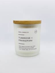 Tuberose Frangipani Coconut Soy Candle - Wooden Wick, 12 Oz - thumbnail 1