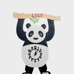 Panda Personalised Wooden Pendulum Children's Clock - thumbnail 4