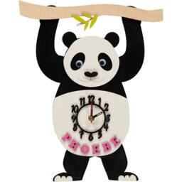 Panda Personalised Wooden Pendulum Children's Clock - thumbnail 2