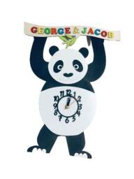 Panda Personalised Wooden Pendulum Children's Clock - thumbnail 3