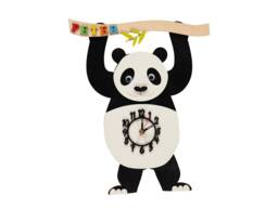 Panda Personalised Wooden Pendulum Children's Clock