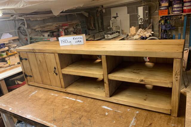 Rustic Solid Wood Tv Stand Farmhouse Media Cabinet - image 1