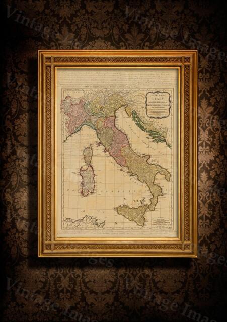 "Old Map Of Italy - 1794 Italian in 5 Sizes Up To 43""x55" - image 1