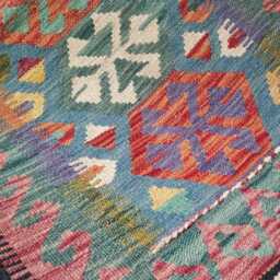 Kilim Rug Multicolour, Handmade Artisan Afghan Turkish Persian Rug, Navajo Moroccan Bohemian Flatweave, Natural Wool Dhurrie 125x82 cm - thumbnail 4