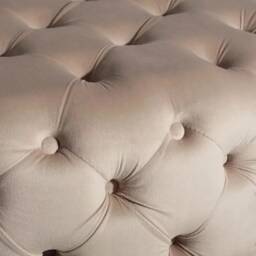 Handmade Round Chesterfield Footstool Plush Upholstered Coffee Table - thumbnail 3