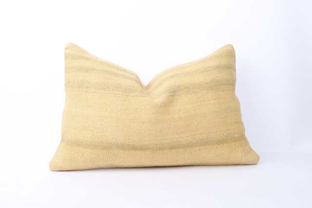 Handwoven Turkish Kilim Pillow Bohemian Lumbar Cushion, 16x24 - image 1