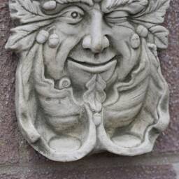 Tealight Green Man Stone Bird Feeder - Greenman Outdoor Hanging Plaque Wall Art Garden Ornament Gift Decoration Celtic - thumbnail 3