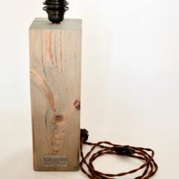 Table Lamp Base/Reclaimed Wood Block Table - thumbnail 2