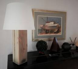 Table Lamp Base/Reclaimed Wood Block Table