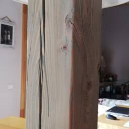 Table Lamp Base/Reclaimed Wood Block Table - thumbnail 3
