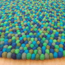 Felt Ball Rug Handmade 100% Wool Play Mat - thumbnail 3