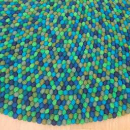 Felt Ball Rug Handmade 100% Wool Play Mat - thumbnail 4