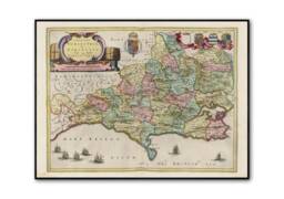 Ancient Dorset Map - Old Antique Of -1665 -Old Wall Print- Poster Art-Wall Art-English Maps - thumbnail 1