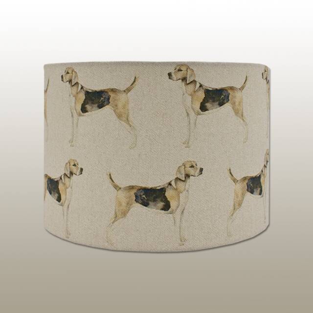 Lampshade in Voyage Hound Linen Fabric Various Sizes Handmade Free UK Delivery - image 1