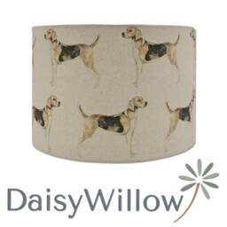 Lampshade in Voyage Hound Linen Fabric Various Sizes Handmade Free UK Delivery - thumbnail 3