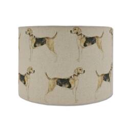 Lampshade in Voyage Hound Linen Fabric Various Sizes Handmade Free UK Delivery - thumbnail 2