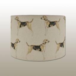 Lampshade in Voyage Hound Linen Fabric Various Sizes Handmade Free UK Delivery - thumbnail 1
