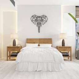 Elephant Geometric Low Poly Wall Art, Animal Hanging, Decor, Wood Shape, Laser Cut, Interior Design, Home Decor - thumbnail 2