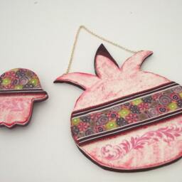Pomegranate Decor, Crimson Wall Judaica Israel, Made in Colorful Home House Warming Gift Passover Gift - thumbnail 3