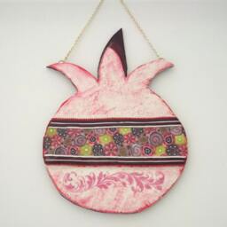 Pomegranate Decor, Crimson Wall Judaica Israel, Made in Colorful Home House Warming Gift Passover Gift - thumbnail 2