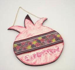 Pomegranate Decor, Crimson Wall Judaica Israel, Made in Colorful Home House Warming Gift Passover Gift - thumbnail 1