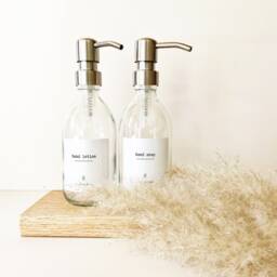 New Refillable Glass Bottle 300Ml, Shampoo, Soap, Lotion Dispenser, Bathroom, Kitchen Bottles - thumbnail 2