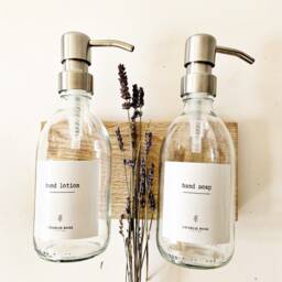 New Refillable Glass Bottle 300Ml, Shampoo, Soap, Lotion Dispenser, Bathroom, Kitchen Bottles