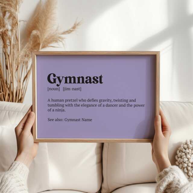 Personalised Gymnast Definition Print - Custom Gymnastics Wall Art Funny Gift For Girls Boys Teens Birthday - image 1
