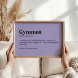 Personalised Gymnast Definition Print - Custom Gymnastics Wall Art Funny Gift For Girls Boys Teens Birthday - thumbnail 1