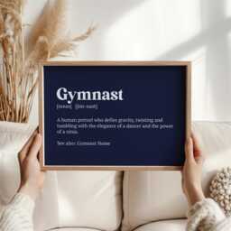 Personalised Gymnast Definition Print - Custom Gymnastics Wall Art Funny Gift For Girls Boys Teens Birthday - thumbnail 2