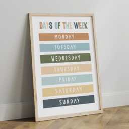 Months Of The Year in Blue & Green, Classroom Decor, Educational Print, Montessori Playroom Prints - thumbnail 3