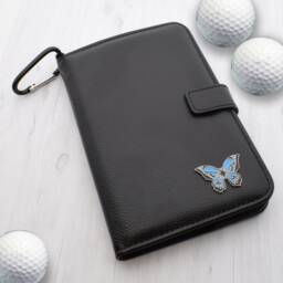 Blue Butterfly Design - Personalised Leatherette Golf Organiser Complete With Divot Repairer, Marker, Tees, Scorecard & Pencils - thumbnail 1