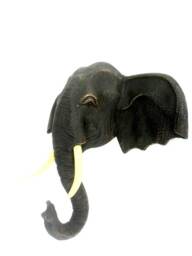 "Wood Carving Elephant Head Natural Teak Hand Carved Wooden Wall Hanging Handmade Art Home Decor/Gift 11""x10.5" - thumbnail 2