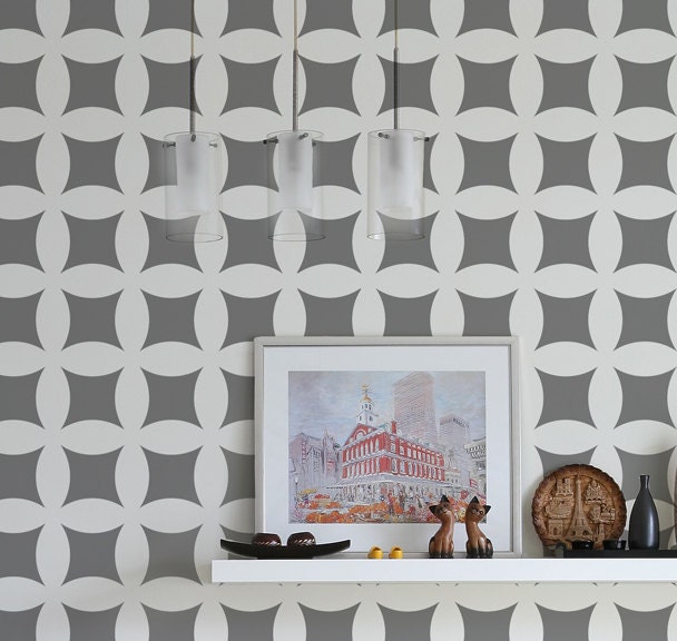 Wall Stencil Kobe Allover - Reusable Stencils For Walls Instead Of Wallpaper -Diy Decor - image 1