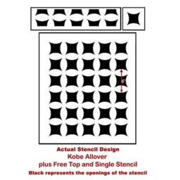 Wall Stencil Kobe Allover - Reusable Stencils For Walls Instead Of Wallpaper -Diy Decor - thumbnail 4