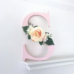 Nursery Letter - Floral Wooden L Boho Nursery Decor New Baby Gift Shower Girls - thumbnail 1