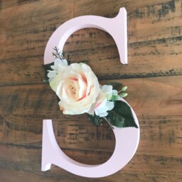 Nursery Letter - Floral Wooden L Boho Nursery Decor New Baby Gift Shower Girls - thumbnail 3