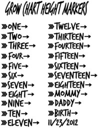 Growth Chart Height Markers Decals, 21 Stickers, Kids Growth Chart, Decor, Ruler, Adhesive - thumbnail 1