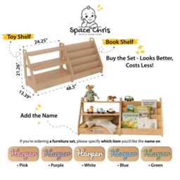 Personalized Montessori Bookshelf Boho Nursery Wooden Book Starage For Children Minimalist Kids Furniture Toddler/Grandson Gift - thumbnail 2