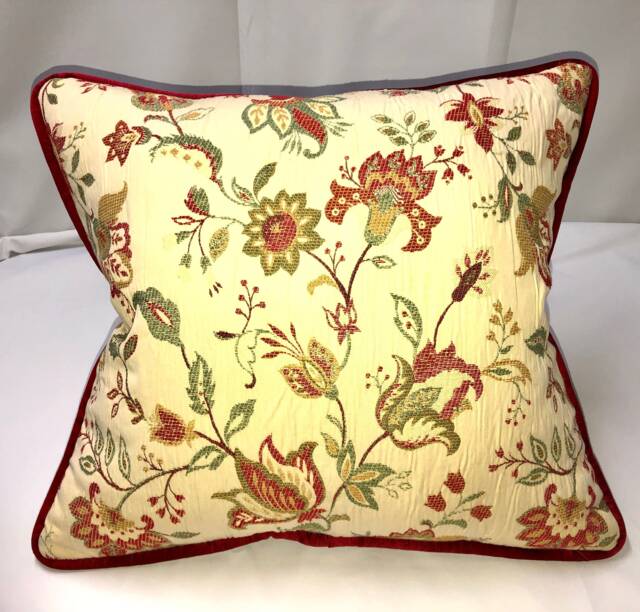 Brocade Cherry Flower Custom Pillow - image 1