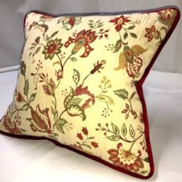 Brocade Cherry Flower Custom Pillow - thumbnail 3