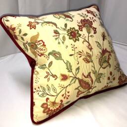 Brocade Cherry Flower Custom Pillow - thumbnail 2